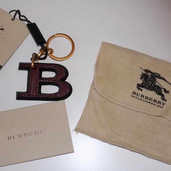 Burberry Other - Authentic Burberry Leather Monogram Keychain Gold Accent - Brand New with Tags